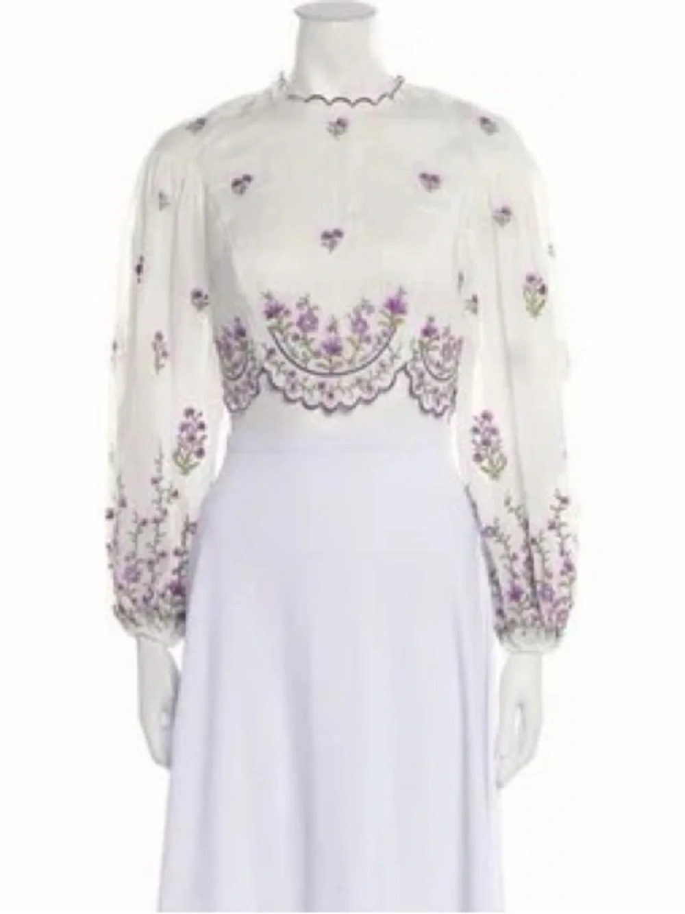 Zimmerman balloon sleeve linen floral print top